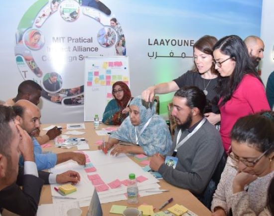 picture of co-design summit participants working on development project, Morocco 2018